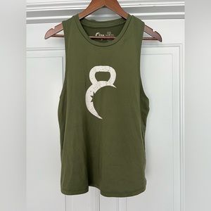 Zyia muscle tank, olive green and white, size medium